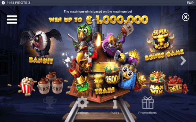 Pirots 3 Features Splash Screen